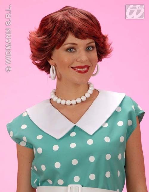 Ladies Short Brown Wig Audrey Hepburn Housewife Fancy Dress