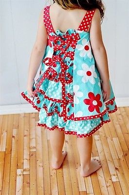 JELLY THE PUG~BOUTIQUE RED BLUE PATTY POLKA DOT DRESS~6X~NWT