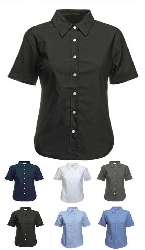 Ladies Short Sleeve Premium Oxford Formal Shirts Sizes 8 to 24   WORK 