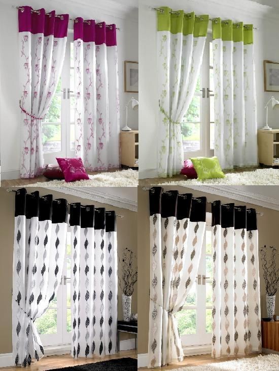 ORGANZA SILK TAFFETA VOILE NET 2 PANELS EYELET CURTAINS