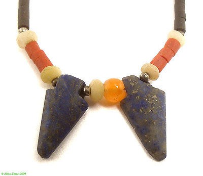 Black Stone Necklace Lapis Arrowhead Pendants Afghanistan