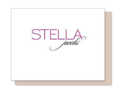 10 Personalized Custom Stationery Name NOTE CARDS   Modern Elegant 