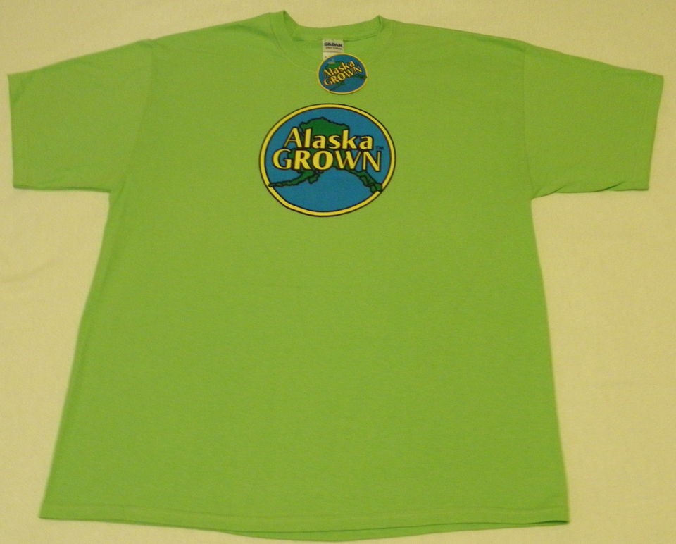 ALASKA GROWN SHORT SLEEVE TEE SHIRT (LIME GREEN)