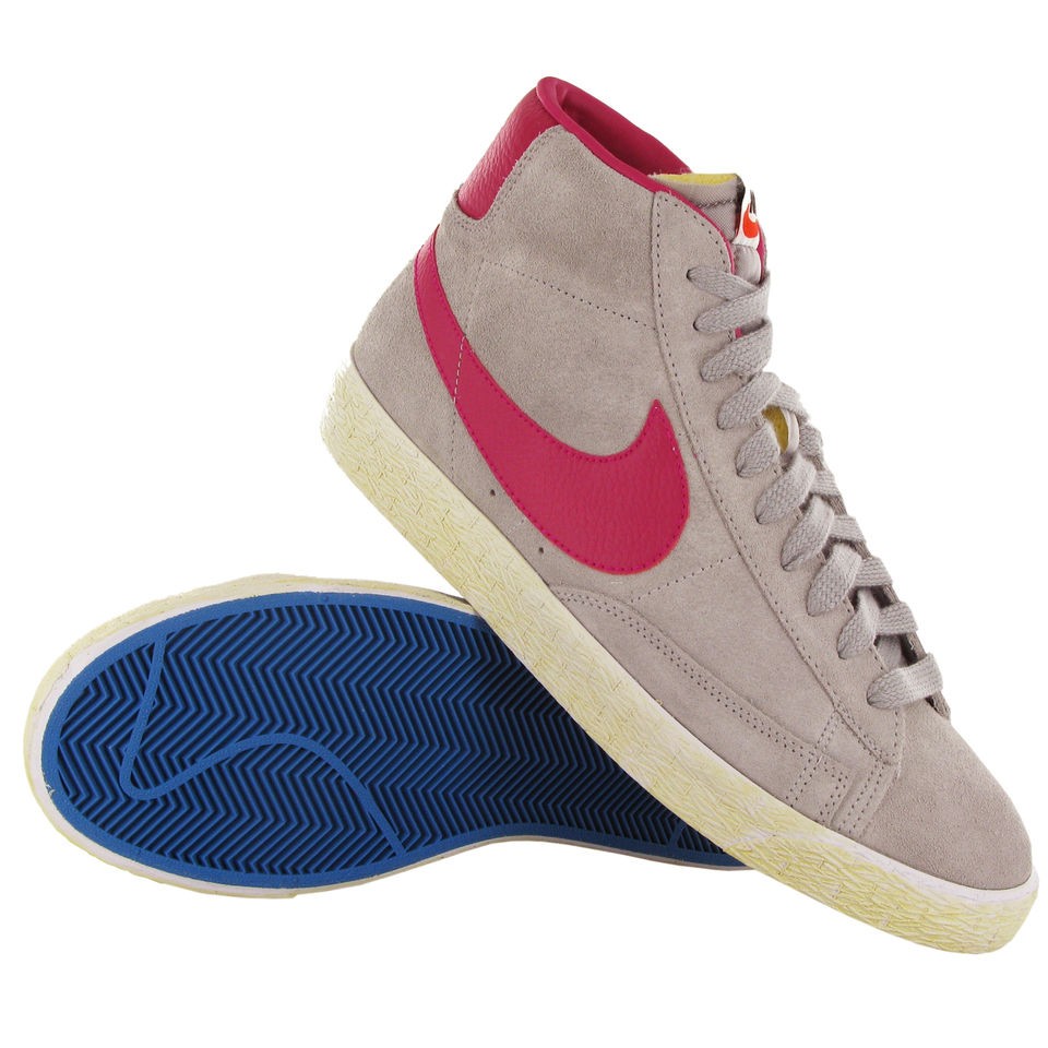 Nike Blazer Mid PRM Grey Pink Suede Mens Trainers