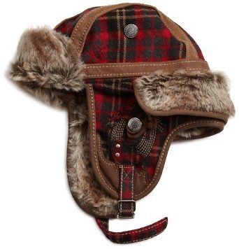 NEW TRUE RELIGION PLAID TRAPPER HAT WOOL / LEATHER/ FAUX FUR UNISEX 