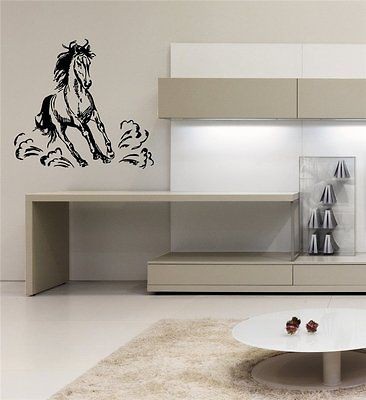 RUNNING HORSE MUSTANG COOL WALL ART STICKER DECALS ART MURAL O218