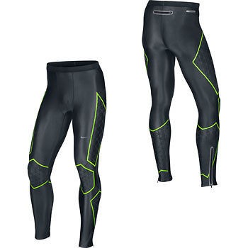   Black/Electric Green Nike Swift Power Long Running Tights 465401 020