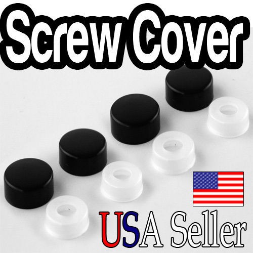   BLACK License Plate Frame Screw Cap / Caps for Car Truck Bolt Covers