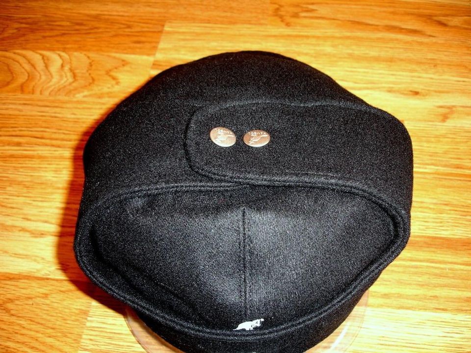 Black KANGOL Wool Bugatti Cap Style 6847BC