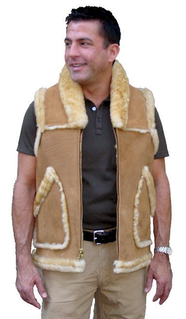 mens shearling vest in Mens Clothing