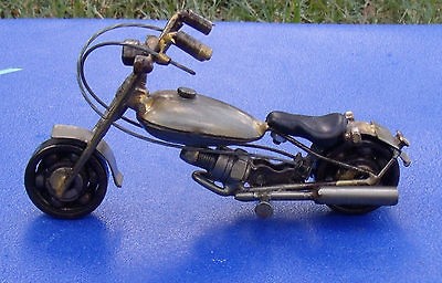 VINTAGE MOTORCYCLE METAL PARTS SCULPTURE FOR SALE HARLEY HARDTAIL ART 