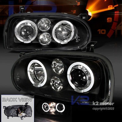   VW GOLF MK3 PROJECTOR HEADLIGHTS+FOG LAMP BLACK (Fits Volkswagen