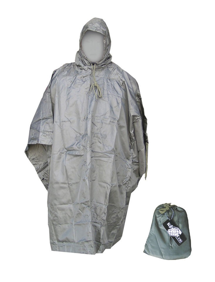   Waterproof Military Combat Hooded Basha Poncho Camo US British Black