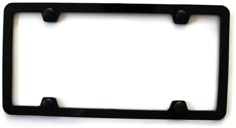 Slim Thin Border Black Metal License Plate Frame Toyota Nissan Tundra 