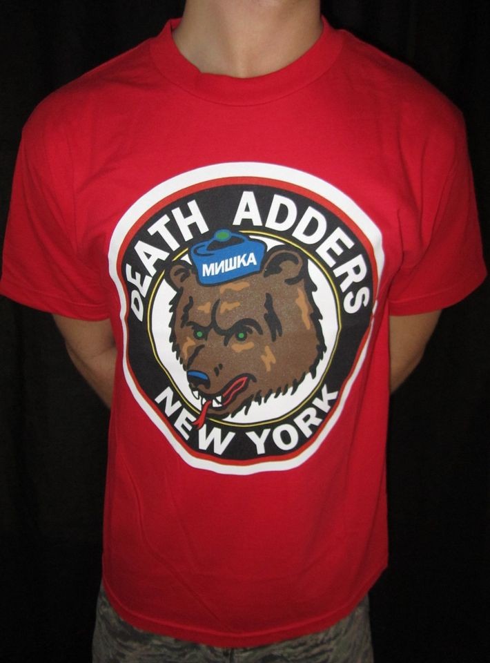 NEW MENS LARGE MISHKA NYC THROWBACK DEATH ADDERS RED PREMIUM T SHIRT