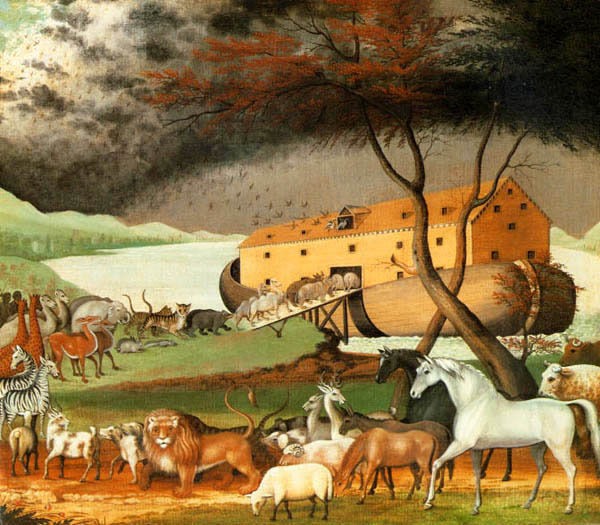 NOAH ARK BY LION HORSE EDWARD HICKS REPRO PAPER CANVAS