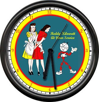 Reddy Kilowatt Electrician Tool Service Sign Wall Clock