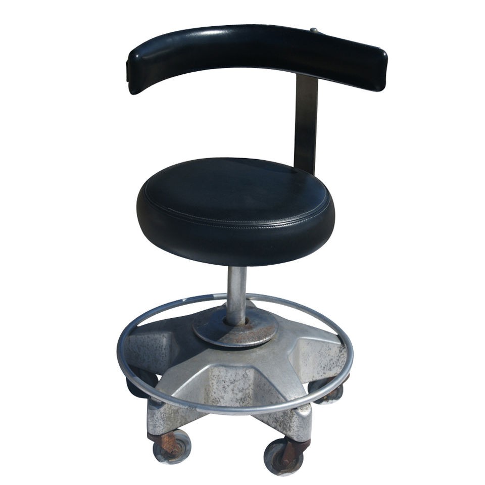 Vintage Black Flex Aire Dental Operating Stool