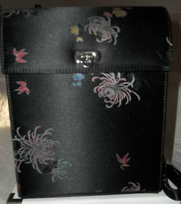 Soapbox Black Asian Themed Silk Satin Double Side Makeup/Brush Case 