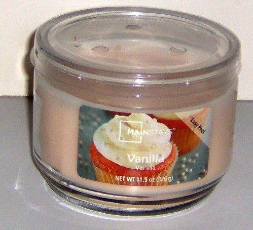 Vanilla Vainilla Candle lite Mainstays 11.5oz 3 Wick Glass Jar Candle 