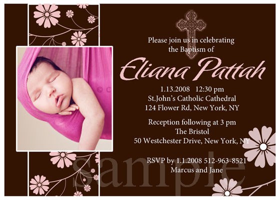 Christening Photo Baptism Invitations Boy&Girl Colors