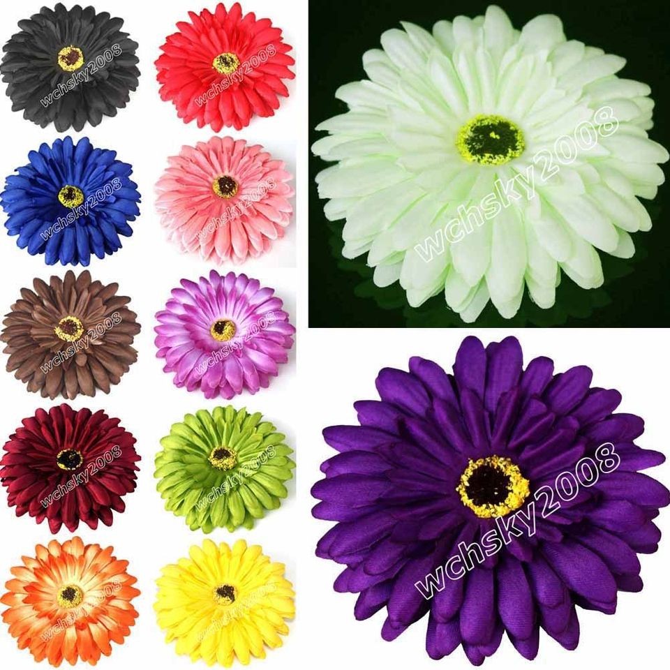 12pcs silk flower heads artificial gerbera daisy wedding birthday 