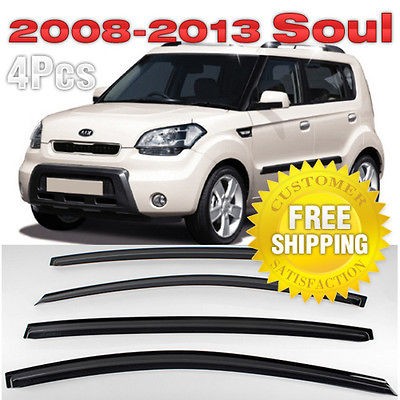 Smoke Window Vent Visors Rain Guards Sun Shield For KIA 2008 2012 SOUL 