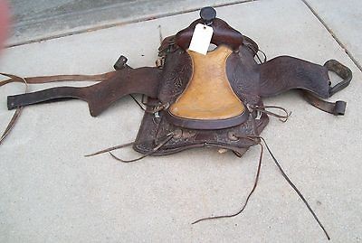 Used Western Saddle Approx 20 Front to Back Black Leather Marked 9 