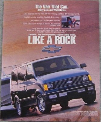 1992 CHEVROLET ASTRO VAN ALL WHEEL DRIVE AD