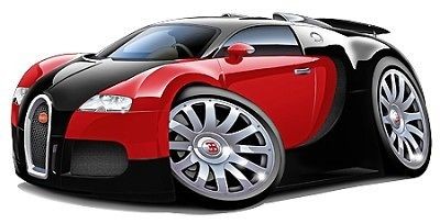 Bugatti Veyron Classic Car Cartoon Tshirt FREE