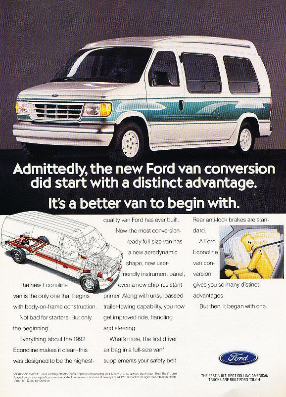 1992 Ford Econoline Conversion Van Ver2   Classic Vintage 