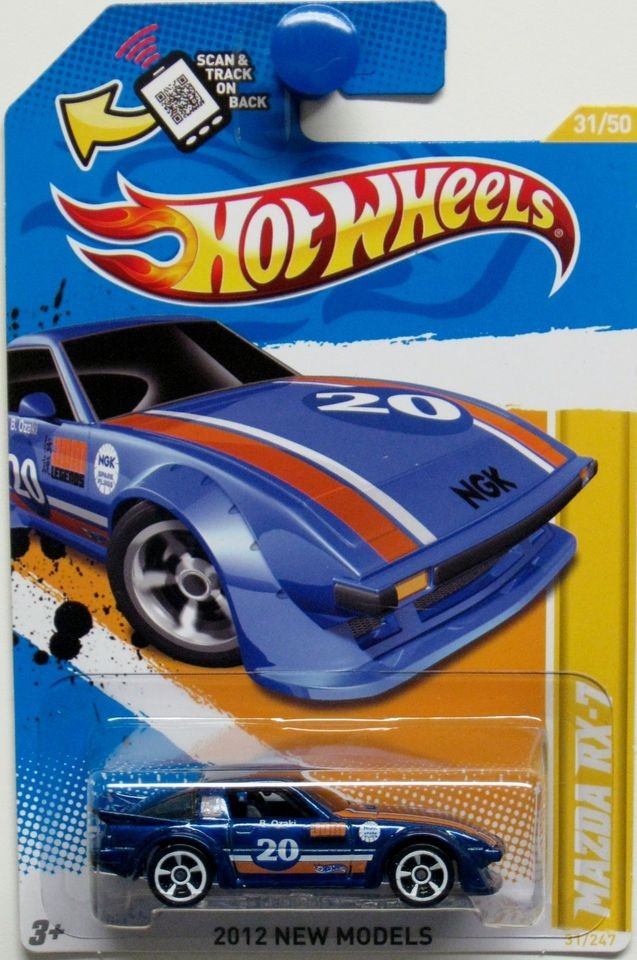 Mazda RX7 Hot Wheels 2012 New Models #31/50 Blue  B. OSAKIS NGK RACE 