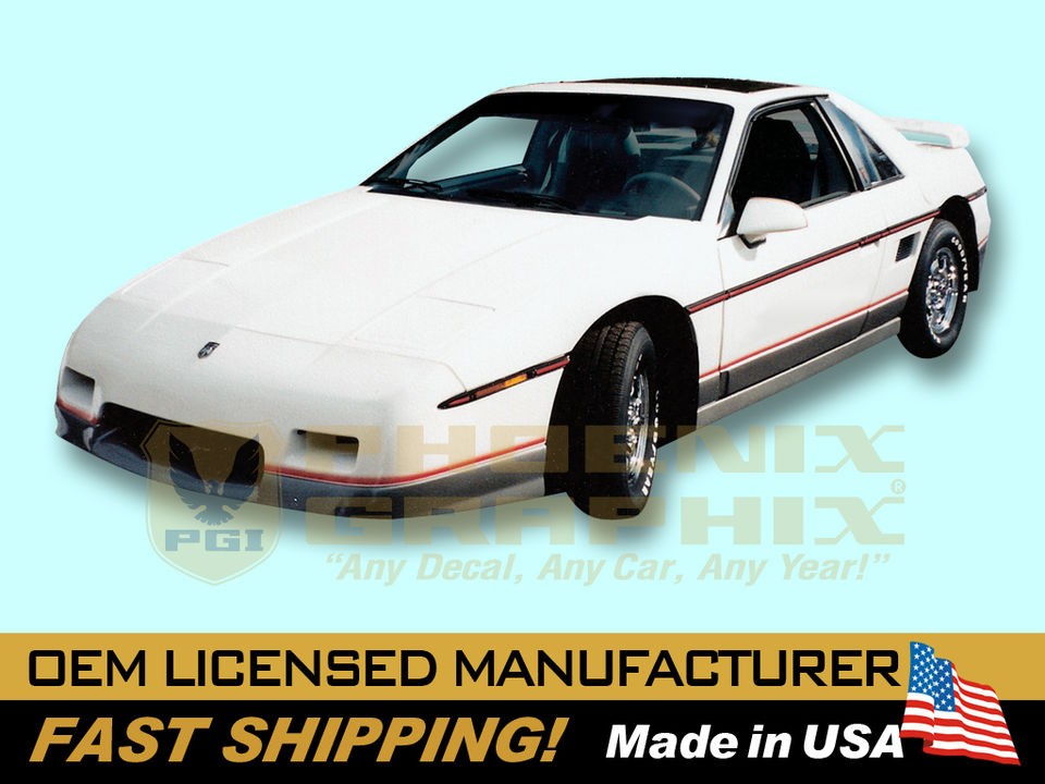 1984 Pontiac Indy Fiero Pace Car Lower Body Red Square Dot Fade Stripe 