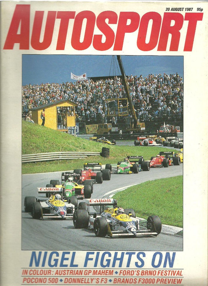   MAGAZINE 20/8/87. ROAD TEST RELIANT SCIMITAR AUSTR​IAN GP BRNO WTCC