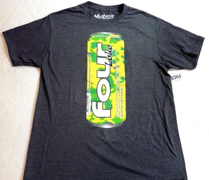 NWT Mens S   Mustache Brigade FOUR LOKO Tee / T Shirt