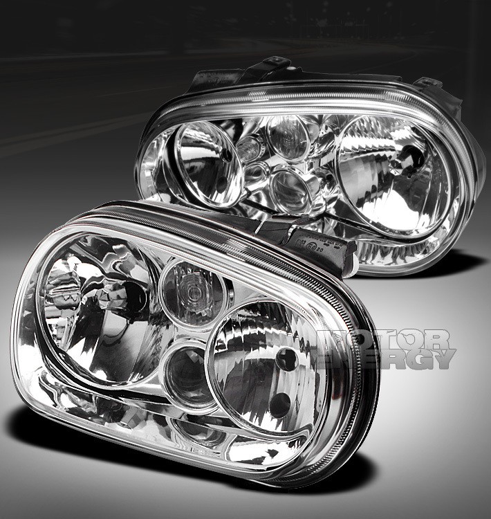 1999 2006 VW GOLF GTI MK4/2004 R32 CRYSTAL HEAD LIGHTS BUILT IN FOG 