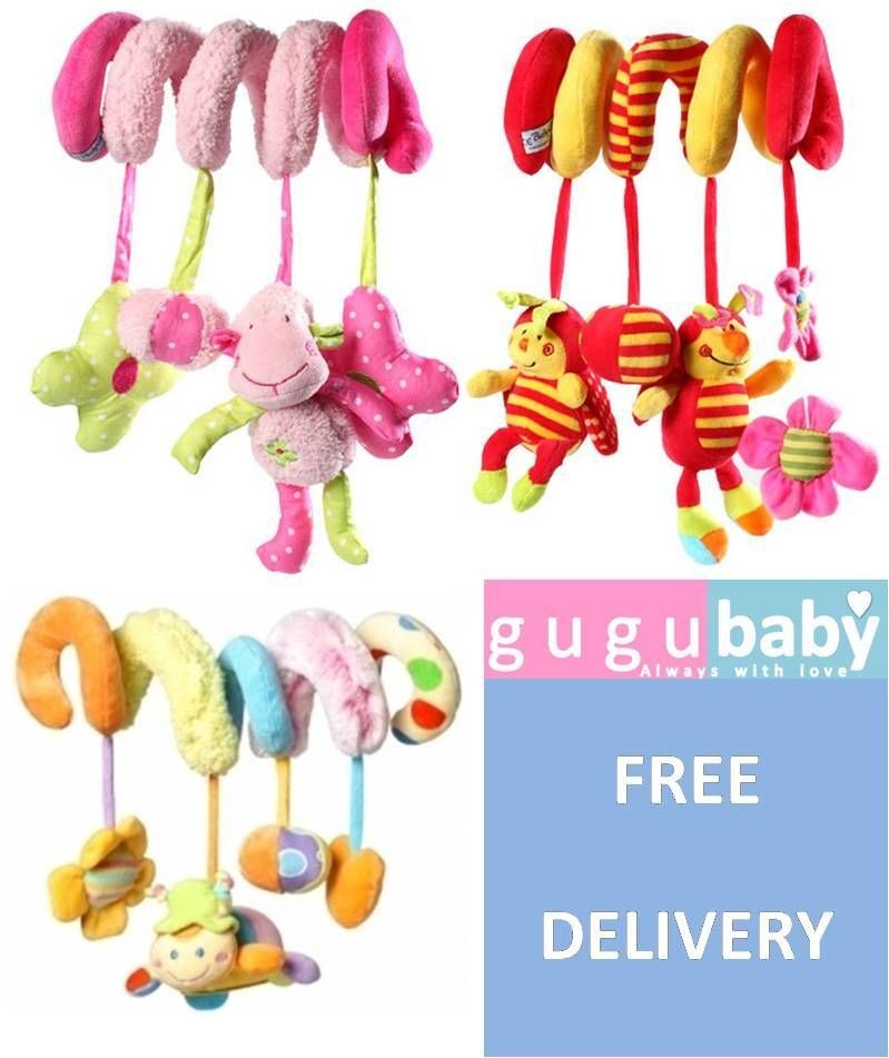 AWESOME Baby Activity Soft Toy Spiral Cot Bed Car Seat Pram Pushchair 