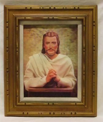 Vintage 1950s Framed Jesus Christ 3D Hologram Motion Picture Religious 