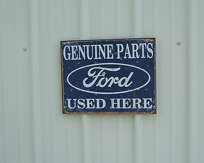FORD PARTS TIN SIGN CAR TRUCK VINTAGE STYLE EARLY FORD SCRIPT NEW NICE 
