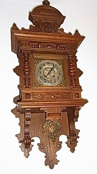 Antique German OAK CASE Lenzkirch Mechanical Wall Clock Regulator