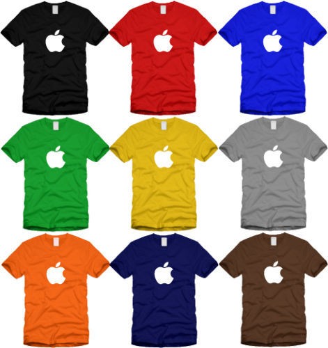 APPLE T SHIRT computer Mac logo OSX ipod iphone SMLX2X