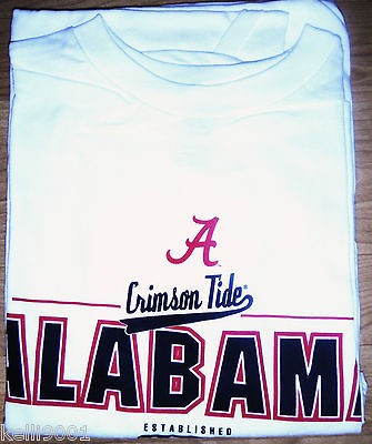 Alabama Crimson Tide Mens Tshirts White Large NWOT Ships Fast Iron 