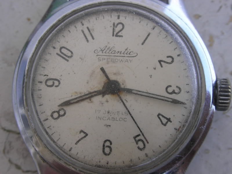 VINTAGE ATLANTIC SPEEDWAY SWISS MENS WRIST WATCH. 17J. 3 ADJUSTMENT.