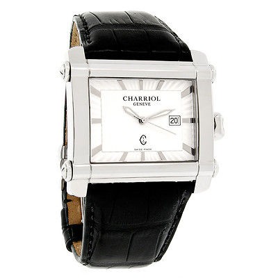 Philipe Charriol Actor Mens Black Leather Swiss Quartz Watch CCHXL.791 