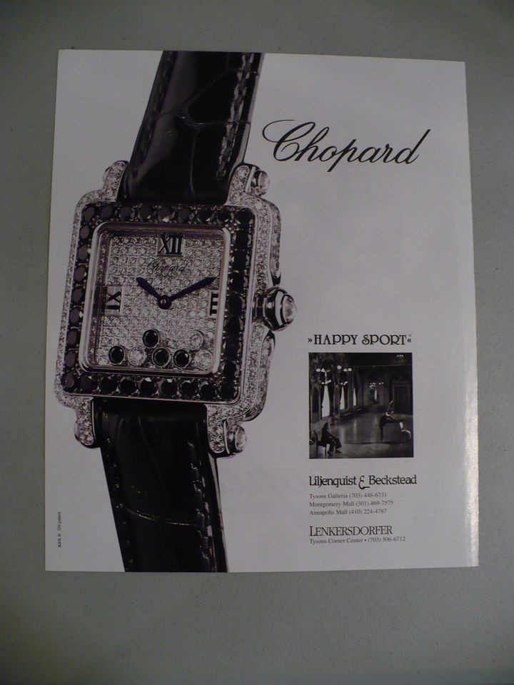 SIDED CHOPARD HAPPY BRIDE JEWELRY AND HAPPY SPORT WATCH MAGAZINE AD