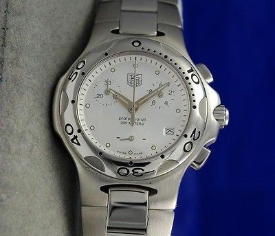 Mens or Ladies Tag Heuer KIRIUM SS Steel CHRONOGRAPH watch Silver 