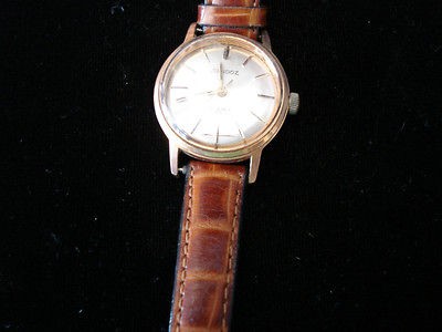   PREOWNED AUTOM WRIST WATCH SANDOZ 17 JEWELS INCABLOC LEATHER BAND