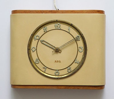   1932 AEG Germany wall desk clock   Art Deco   no Junghans Kienzle