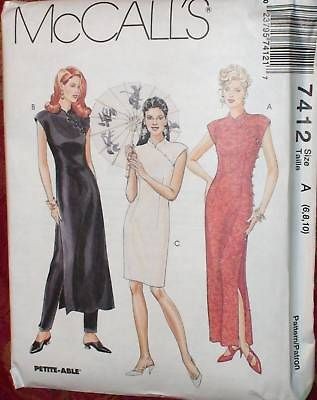 McCalls Pattern 7412 Misses Asian Dress UNCUT Orient