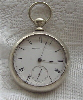 Waltham PS Bartlett KW Pocket Watch Model 1857 Silver Case